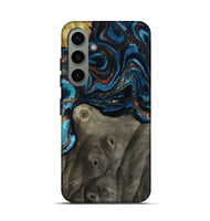 Galaxy S24 Wood Live Edge Phone Case - Enrique (Teal & Gold, 799228)