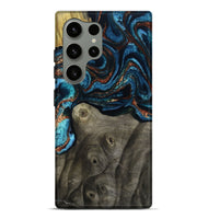Galaxy S24 Ultra Wood Live Edge Phone Case - Enrique (Teal & Gold, 799228)