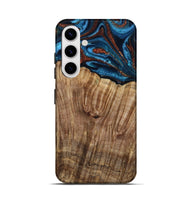 Galaxy S25 Wood Live Edge Phone Case - Roy (Teal & Gold, 799230)