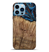 iPhone 14 Pro Max Wood Live Edge Phone Case - Roy (Teal & Gold, 799230)