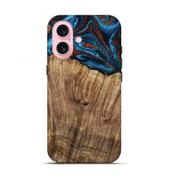 iPhone 17 Wood Live Edge Phone Case - Roy (Teal & Gold, 799230)