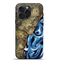 iPhone 16 Pro Max Wood Live Edge Phone Case - Syreeta (Blue, 799256)