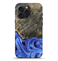 iPhone 16 Pro Max Wood Live Edge Phone Case - Keshia (Blue, 799258)
