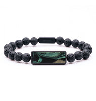 Lava Bead Wood Bracelet - Palmer (Green, 799358)