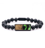 Lava Bead Wood Bracelet - Alfred (Green, 799364)
