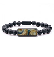 Lava Bead ResinArt Bracelet - Kristi (Teal & Gold, 799368)