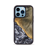 iPhone 14 Pro Wood Phone Case - Telly (Black & White, 799502)