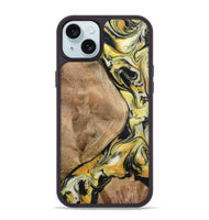 iPhone 15 Plus Wood Phone Case - Fiona (Black & White, 799503)