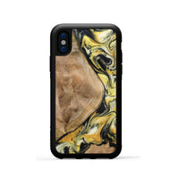 iPhone Xs Wood Phone Case - Fiona (Black & White, 799503)