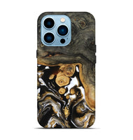 iPhone 14 Pro Wood Live Edge Phone Case - Cullen (Black & White, 799527)