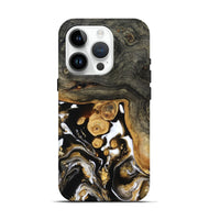 iPhone 15 Pro Wood Live Edge Phone Case - Cullen (Black & White, 799527)