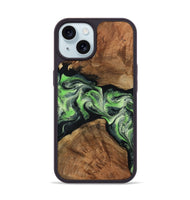 iPhone 15 Wood Phone Case - Sherry (Green, 799535)