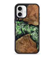 iPhone 16 Plus Wood Phone Case - Sherry (Green, 799535)