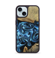 iPhone 15 Wood Phone Case - Karlie (Blue, 799570)