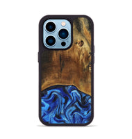 iPhone 14 Pro Wood Phone Case - Jed (Blue, 799571)