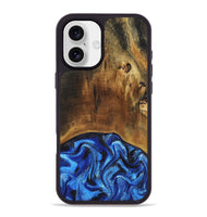 iPhone 16 Plus Wood Phone Case - Jed (Blue, 799571)