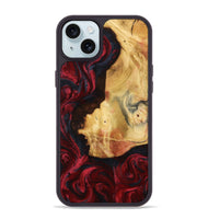 iPhone 15 Plus Wood Phone Case - Julisa (Red, 799638)