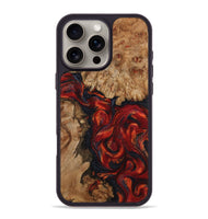 iPhone 16 Pro Max Wood Phone Case - Otho (Red, 799639)