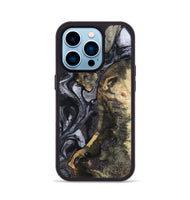 iPhone 14 Pro Wood Phone Case - Rikki (Black & White, 799642)
