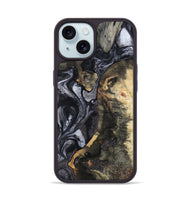 iPhone 15 Wood Phone Case - Rikki (Black & White, 799642)