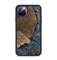 iPhone 11 Pro Max Wood Phone Case - Zyair (Teal & Gold, 799647)