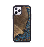 iPhone 11 Pro Wood Phone Case - Zyair (Teal & Gold, 799647)