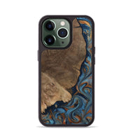 iPhone 13 Pro Wood Phone Case - Zyair (Teal & Gold, 799647)