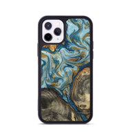 iPhone 11 Pro Wood Phone Case - Joselyn (Teal & Gold, 799654)