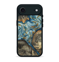 iPhone 17 Air Wood Phone Case - Joselyn (Teal & Gold, 799654)