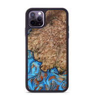 iPhone 11 Pro Max Wood Phone Case - Orion (Teal & Gold, 799655)
