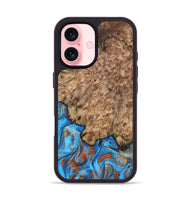 iPhone 16 Wood Phone Case - Orion (Teal & Gold, 799655)