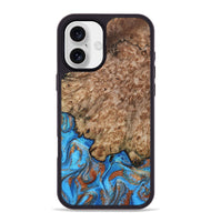 iPhone 16 Plus Wood Phone Case - Orion (Teal & Gold, 799655)