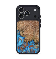 iPhone 17 Pro Wood Phone Case - Orion (Teal & Gold, 799655)