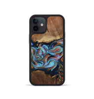 iPhone 12 mini Wood Phone Case - Atlas (Teal & Gold, 799656)