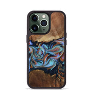 iPhone 13 Pro Wood Phone Case - Atlas (Teal & Gold, 799656)
