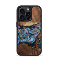 iPhone 15 Pro Wood Phone Case - Atlas (Teal & Gold, 799656)