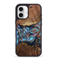 iPhone 16 Plus Wood Phone Case - Atlas (Teal & Gold, 799656)
