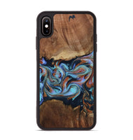 iPhone Xs Max Wood Phone Case - Atlas (Teal & Gold, 799656)