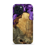 iPhone 15 Wood Live Edge Phone Case - Ivy (Purple, 799687)