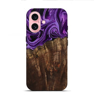 iPhone 16 Wood Live Edge Phone Case - Hellen (Purple, 799688)