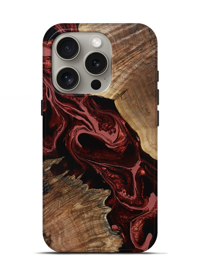 iPhone 16 Pro Wood Live Edge Phone Case - Brandyn (Red, 799697)