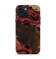 iPhone 15 Wood Live Edge Phone Case - Beyonce (Red, 799698)