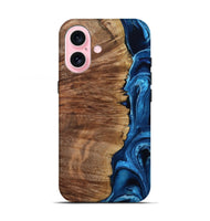 iPhone 17 Wood Live Edge Phone Case - Alfreda (Blue, 799699)