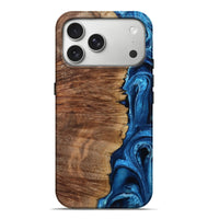 iPhone 17 Pro Max Wood Live Edge Phone Case - Alfreda (Blue, 799699)