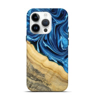 iPhone 15 Pro Wood Live Edge Phone Case - Allison (Blue, 799708)