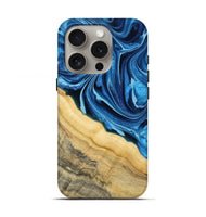 iPhone 16 Pro Wood Live Edge Phone Case - Allison (Blue, 799708)