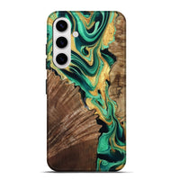 Galaxy S25 Plus Wood Live Edge Phone Case - Dayana (Green, 799709)