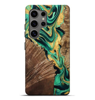 Galaxy S25 Ultra Wood Live Edge Phone Case - Dayana (Green, 799709)