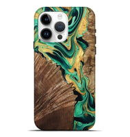 iPhone 15 Pro Max Wood Live Edge Phone Case - Dayana (Green, 799709)