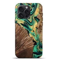 iPhone 16 Pro Max Wood Live Edge Phone Case - Dayana (Green, 799709)